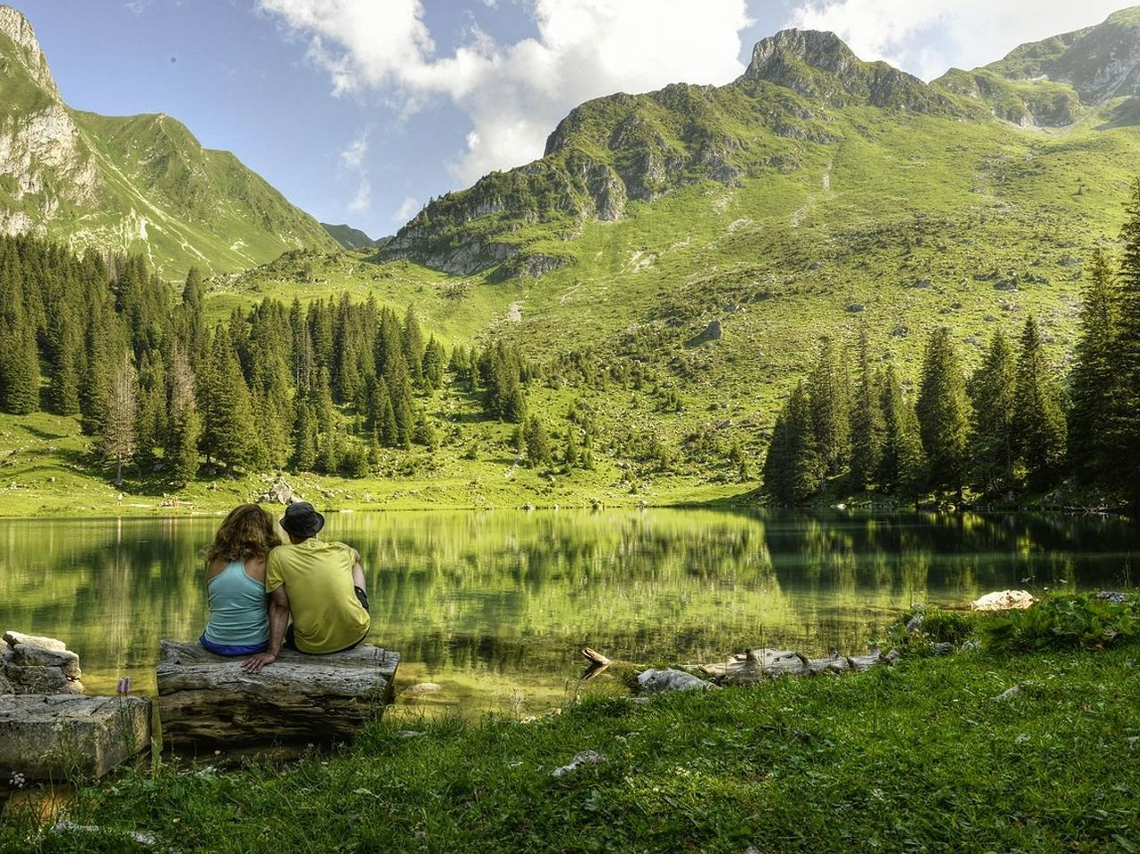 Bebida fría junto al lago